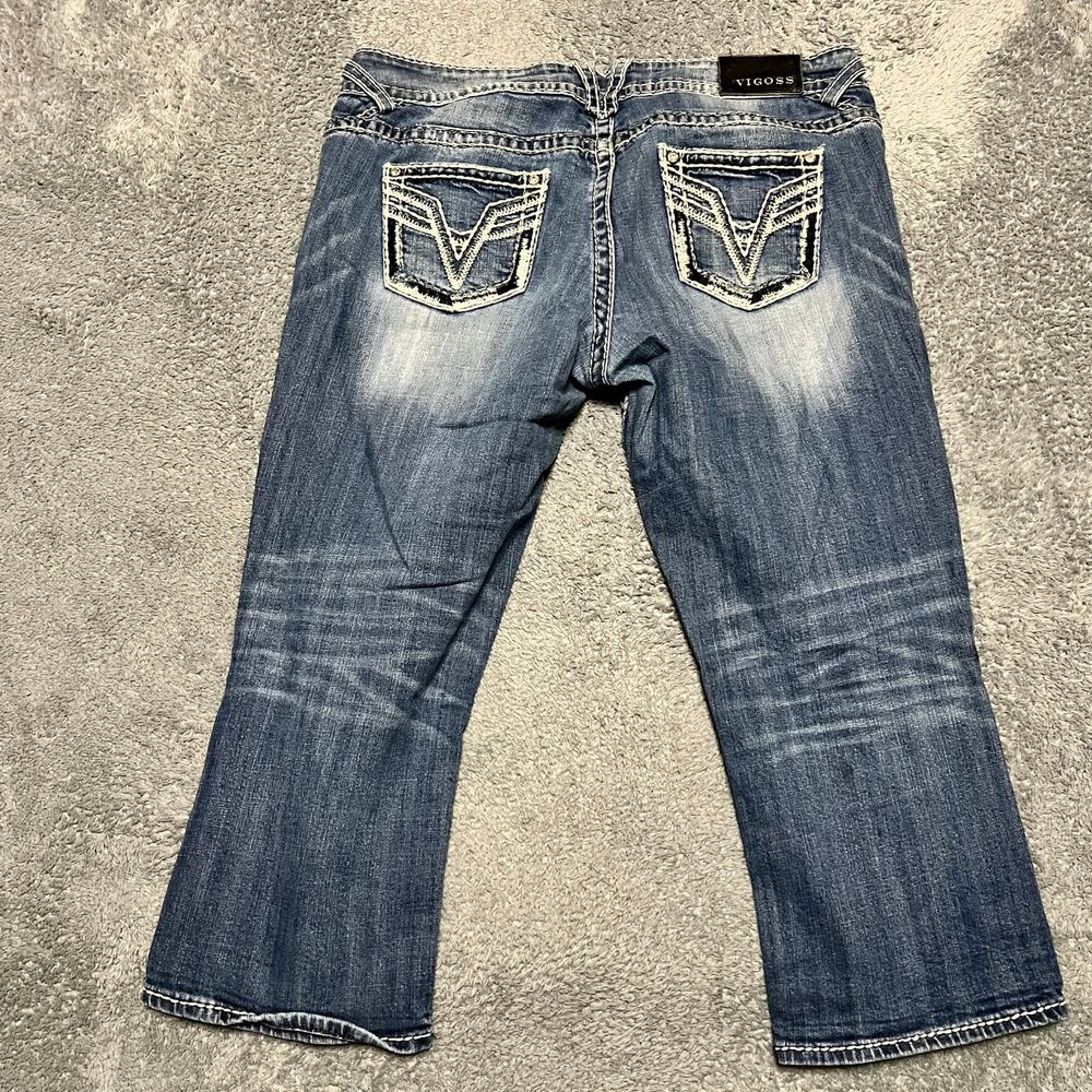 Vigoss Jeans Womens 13/14 (37x23) Chelsea Capri Thick Stitch Western